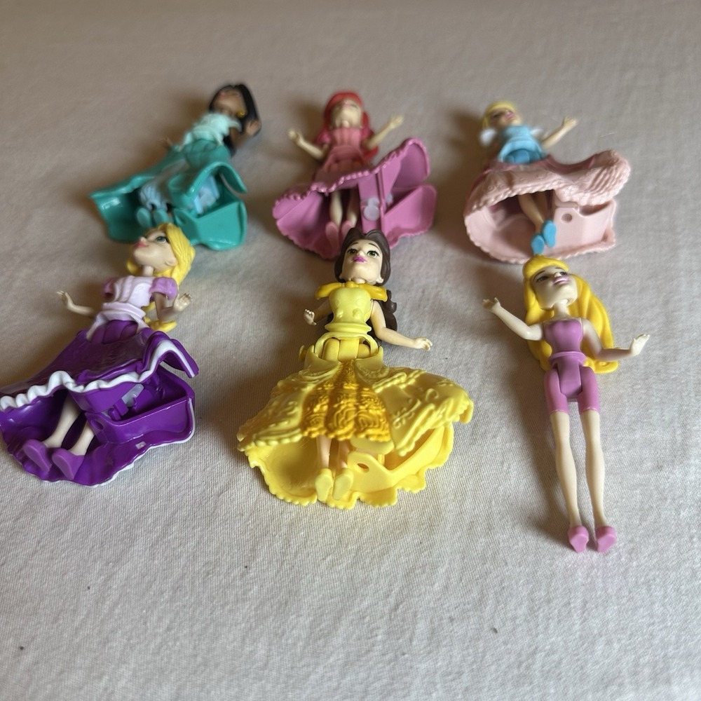 Disney Princess Royal Clips Doll Lot of 6 Mini Dolls w/ 5 Clip On Dresses As Is - Picture 3 of 6
